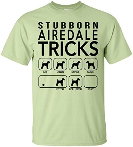 Stubborn Airedale Tricks - Awesome Dog Fetching Shirt - Best Dog Trainer Tee Ever - Funny Airedale T-Shirt - Perfect Idea Gift (5XL, Pistachio)