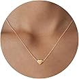 Valloey Rover Gold Necklace for Women 14K Gold Plated Circle Cubic Zirconia Pendant Necklace Dainty Twist Rope Chain Necklace Simple Jewelry Gift for Women
