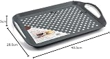 DIVCHI 2-Pack Serving Tray Set Non-Slip Lap Boards with Handles Grey & White view 3