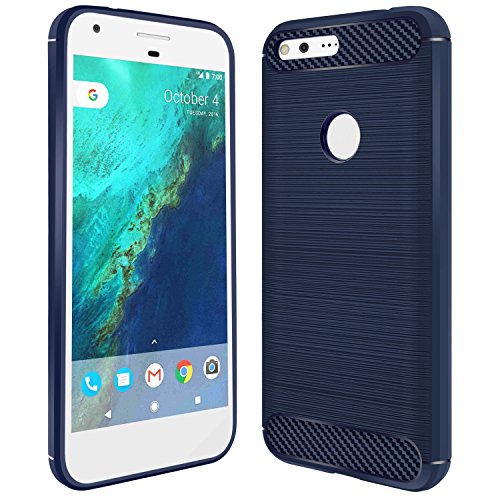Google Pixel XL Case,Topnow Resilient Flexible Brushed TPU Shell Ultra Thin Light Shockproof Bumper Soft Silicone Back Cover Protective Phone Cases for Google Pixel XL – Dark blue