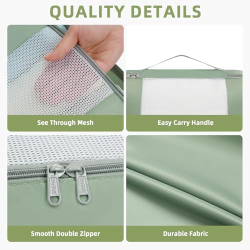 BAGAIL 8 Set Packing Cubes Various Sizes Packing Organizer for Travel Accessories Luggage Carry On Suitcase - Matcha Green