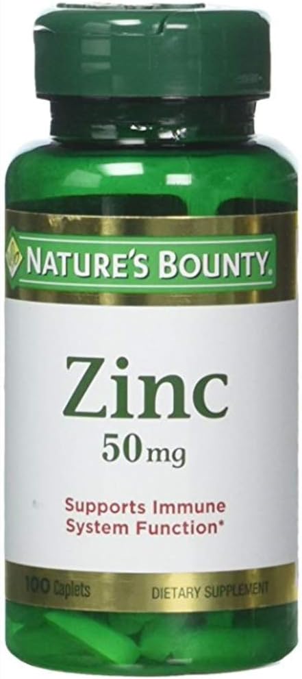 Nature's Bounty Zinc 50 mg Caplets 100 ea (Pack of 3): Health & Personal Care