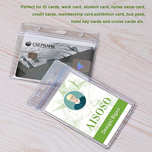 3 Pack Retractable Badge Holder Reel Clip and Vertical Horizontal Style Waterproof Clear ID Badge Holder with Key Ring, Steel Wire Cord, Metal Casing, Metal Clip Aisoso - Thumbnail 4