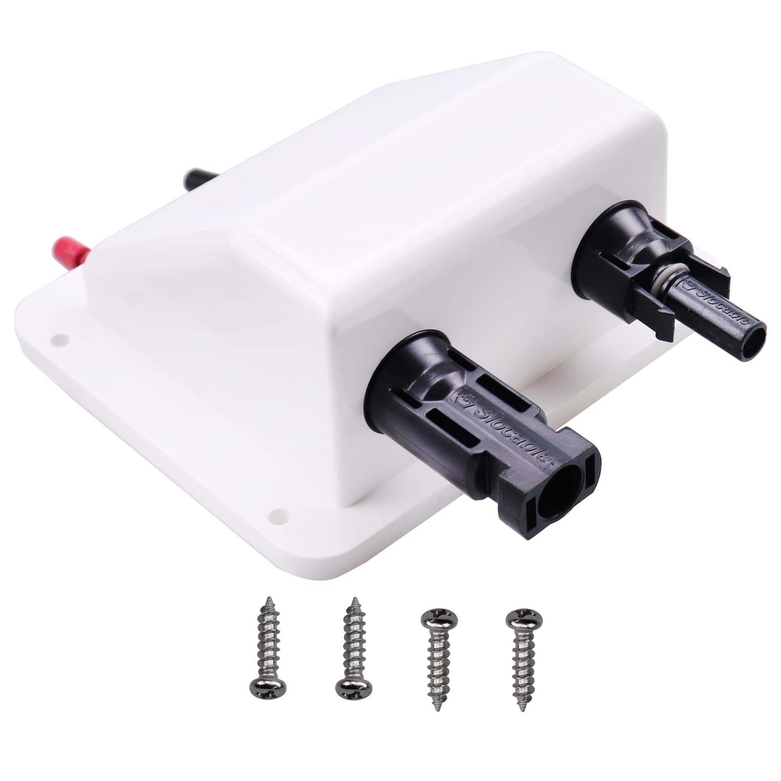 RKURCK 0.33Ft 10 AWG Cable ABS UV Resistance Dual Cable Entry Housing for Solar Project on Rv, Boat,Camper,Van, Weatherproof