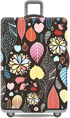 Artone Floral Washable Spandex Travel Luggage Protector Baggage Suitcase Cover Fit 26-28 Inch Luggage Black