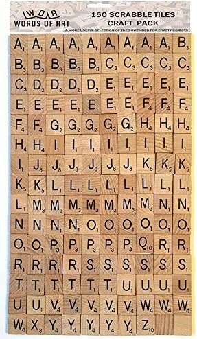 Wooden Word Game Alphabetical Numerical Letter Tiles - Set of 150 Tiles for Crafting (More useful letter selection) …