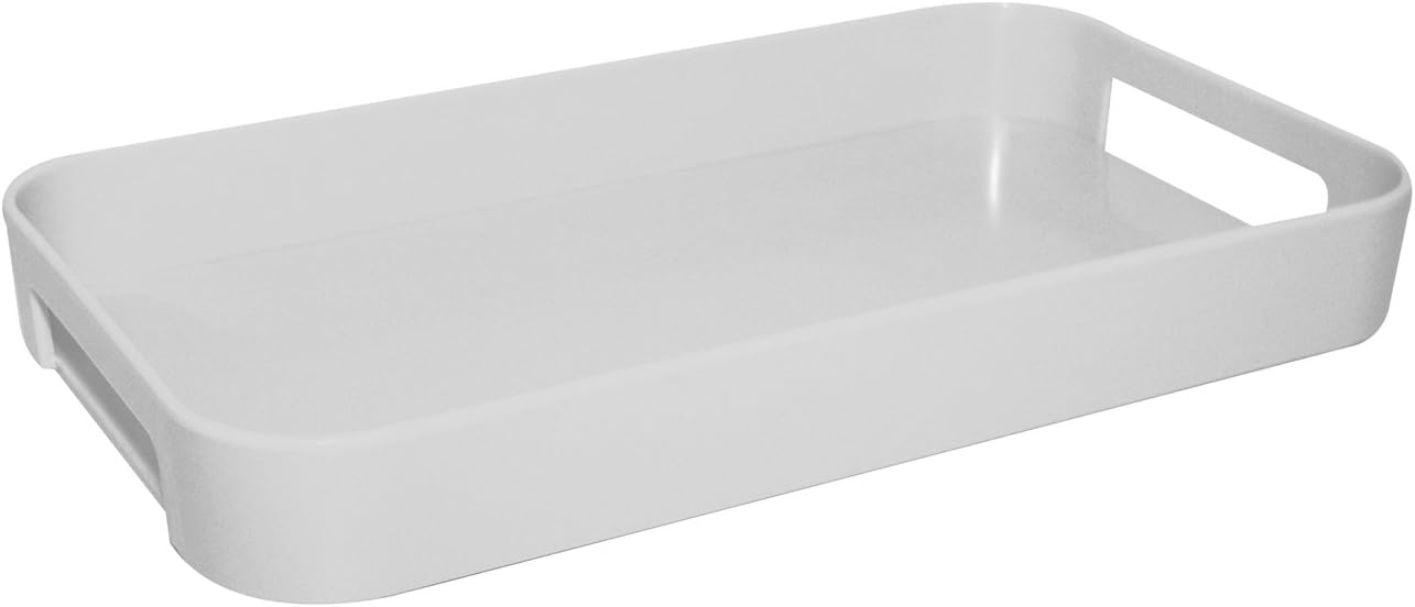 Kesper Serviertablett Anti-Rutsch – Weißes Kunststoff-Tablett 35x26 Cm, Rutschfeste Unterseite, Praktisch Für Küche & Haushalt