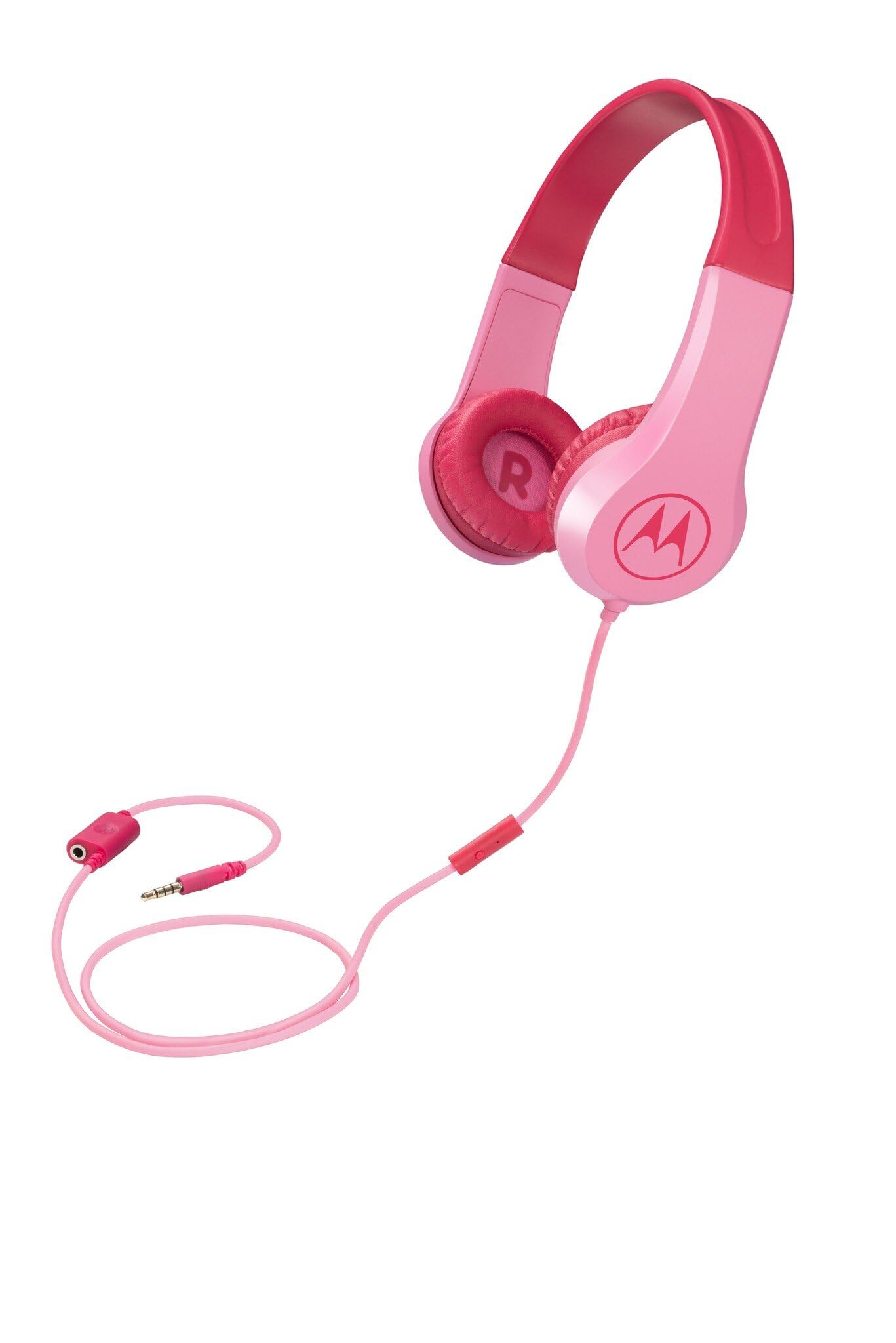 Motorola Squads 200 Kids Wired Headphones with Anti-Allergic Cushion and In-Line Microphone - Pink