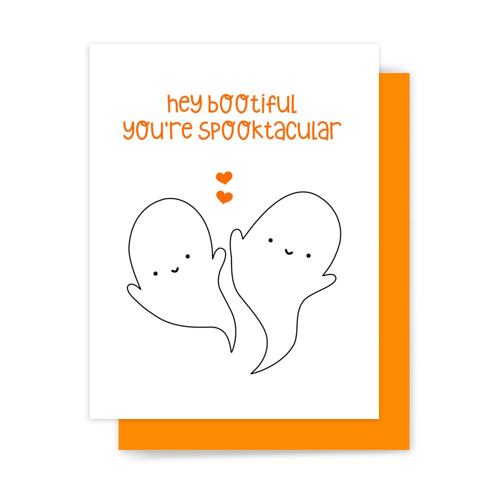 Happy Halloween Card Ghost Love Pun Handmade Greeting Handmade