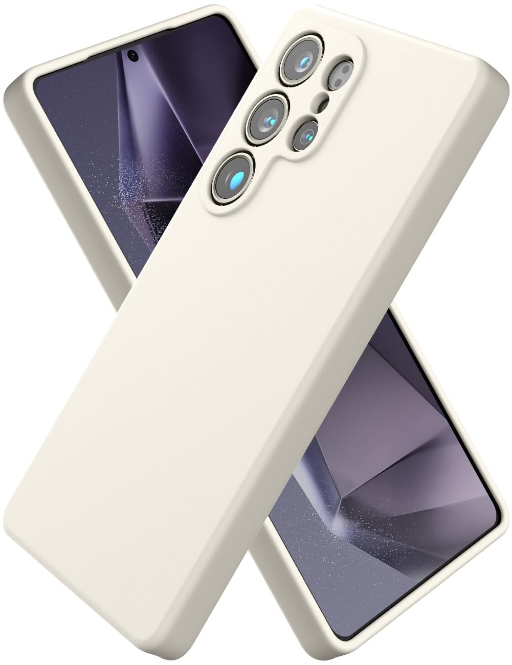Photo 1 of CUZMIGO Silicone Case for Samsung Galaxy S25 Ultra, Soft Slim Liquid Silicone Phone Case with Anti-Scratch Microfiber Lining, Camera Cover Protection with Cute Color Variety, Off White