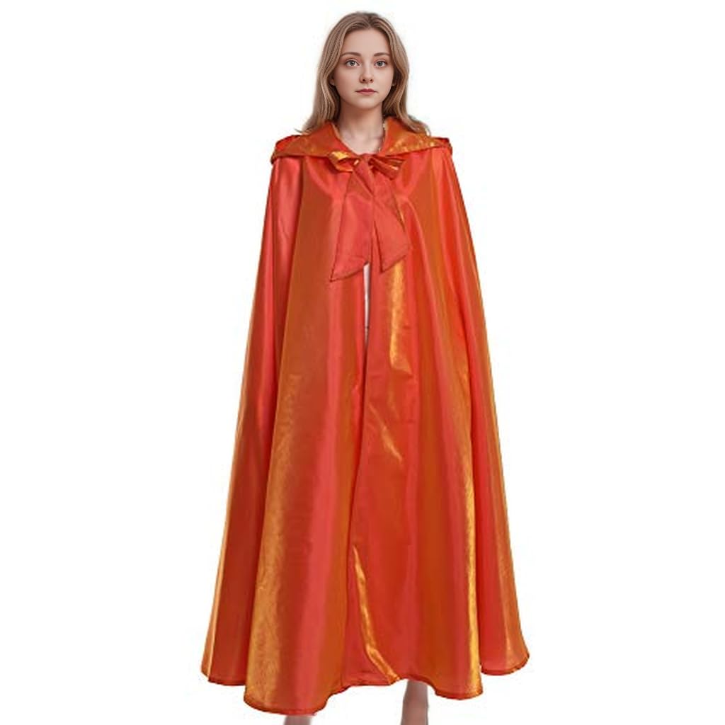 GRACEART Medieval Unisex Hooded Cosplay Robe Cloak Costume Cape (Orange)