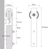 TSMST 305CM Sliding Barn Door Hardware Kit Track Roller for Double Doors view 5