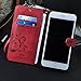 Cornmi Design for iPhone 5 Case, Premium Vintage Flip Wallet Leather Magnetic Closure Cover Skin for iPhone 5S with Card Slots, Cash Compartment and Wrist Strap (Wine Red)