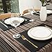 SyMax Table Placemats Linen Set of 6 Heat Resistant Fabric Table Mats Washable Table Runner for Dining Room,Party(Black, 6pcs)