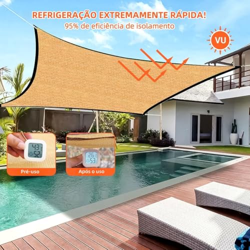Trailabo Toldo de Lona 5x4m Reforçado, Rede de Sombra para Garagem, 90% de Bloqueio, Proteção Solar para Piscina e Jardim, Cantos Reforçados, Cobertura para Área Externa