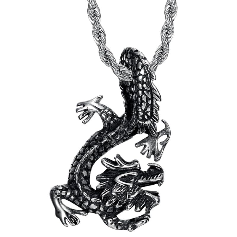 BOBIJOO JEWELRY - Dragon Pendant Necklace Stainless Steel
