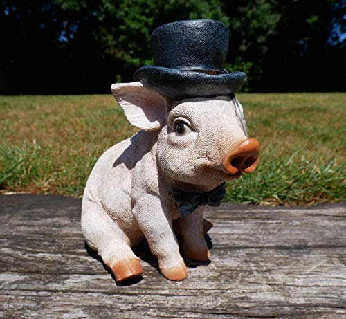 RP Home Pig With Monocle Garden Ornament Farm Animal Statue Outdoor Lawn Figure