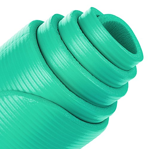 HemingWeigh 1/2-Inch Extra Thick High Density Exercise Yoga Mat with Carrying Strap (Teal) - Thumbnail 2