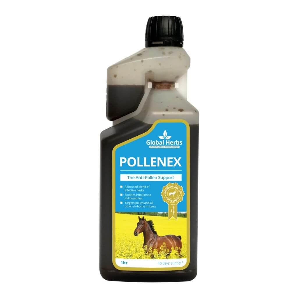 Global Herbs Pollenex Liquid Equine Seasonal Allergy & Pollen Comfort Support 1 Litre