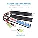 Tenergy Airsoft Battery 11.1V 1000mAh 20C High Discharge Rate LiPo Battery Pack Split Type Crane Stock Battery Pack with Mini Tamiya Connector + 1-4 Cells LiPo/Life Balance Charger for Airsoft Guns