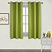 NICETOWN Thermal Insulated Solid Grommet Top Blackout Holiday Decorative Curtains/Drapes for Kid's Room (1 Pair, 42 x 63 inches in Fresh Green)