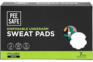 PEE SAFE PEESAFE Armpit Sweat Pads - Folded(14 Pads) | Underarm Sweat Pads for Women & Men | Absorbs Sweat & Unpleasant Odor | Armpit Pad | Sweat Pads for Under Arms