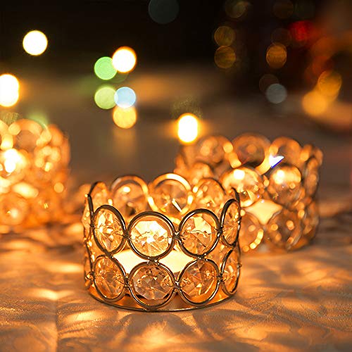 VINCIGANT Pack of 12 Gold Tea Light Candle Holders for Wedding Home Table Centerpiece Decor