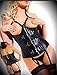LKOUS Women's Pu Leather Halter Shoulder Straps Open Bust Corset Vest Waistcoat Top