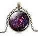 Jiayiqi Bronze Mysterious Time Gem Pendant Chain Necklace for Women