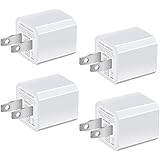 USB Wall Charger, HONGGE 5V/1A Universal Portable Travel Adapter High Speed 1.0A Output for iPhone iPad Samsung HTC LG iPod Nokia (White-4 Pack) &hellip;