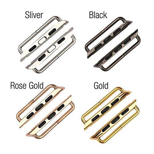 Wrist band strap compatible with Apple Watch iWatch all series adapters 38mm 40 mm 42mm 44mm series 1 2 3 4 Leather Fabric strap - Thumbnail 6