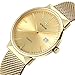 WWOOR Men's Analog Quartz Watch Waterproof Sport Steel Mesh Strap Thin Wristwatches Auto Date