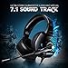 ONIKUMA II Gaming Headset for PS4, PC, Xbox One, Stereo Headphones for Laptop, Mac, Nintendo Switch with 7.1 Surround Sound, LED Lights, Noise Cancelling Mic, Breathing Ear Pads, Volume Control -Blackthumb 2