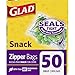 Glad Zipper Food Storage Snack Bags - 50 Count, Pack of 12 (Package May Vary)