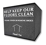 RE Goods Shoe Cover Box | Disposable Shoe Bootie Holder For Realtor Listings and Open Houses | Please Cover or Remove Shoes Bin | Shoe Bootie Box