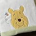 Disney Winnie the Peeking Pooh Super Soft Appliqued Baby Blanket, Ivory/Sage/Yellow , 30x40 Inch (Pack of 1)