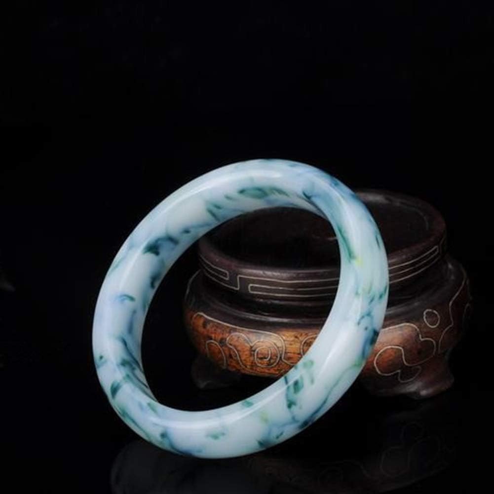 Jade Feng Shui Women's Floating Flower Bracelet Jade Green 56mm