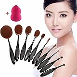 JahyShow 10Pcs Oval Cream Puff Cosmetic Toothbrush Shaped Power Makeup Foundation Brushes
