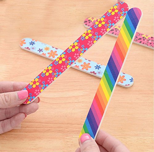 TOPWEL 10Pcs Professional Colorful Double Sided Nail Files Cosmetic Manicure Pedicure Nail Files - Thumbnail 2