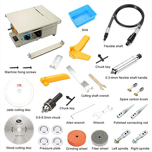 SIRUL Mini-Tischkreissäge, Miniatur-Präzisions-Tischkreissäge, Lapidar Ausrüstung für DIY-Schmuck, Poliermaschine für… – Bild 7