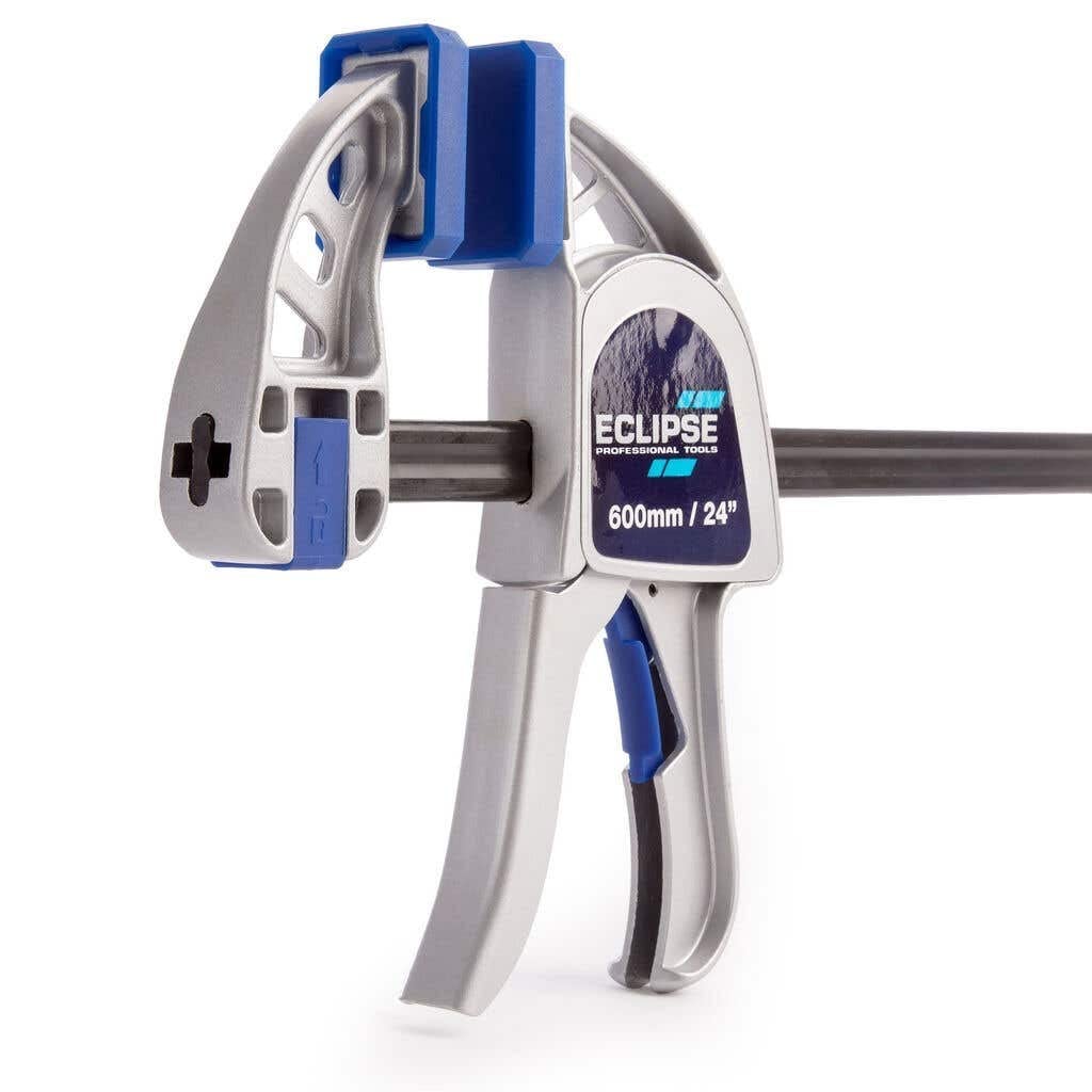 Eclipse Professional Tools EOHBC24-HD Heavy Duty One Handed Bar Clamp 600mm (24"), Blue/Silver/Black
