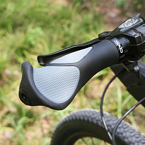 Bike Grips Rubber Ergonomic Antislip Handlebar Grips for MTB Bicycle Mountain Black - Thumbnail 4