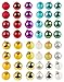 48-Pack Mini Christmas Tree Ornaments - Shatterproof 1-Inch Petite Christmas Balls Decoration, 24 Assorted Designs and Colors, Hanging Plastic Bauble Holiday Decor
