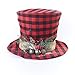Plaid Top Hat Christmas Tree Topper Ornament - Indoor Holiday Tree Accent