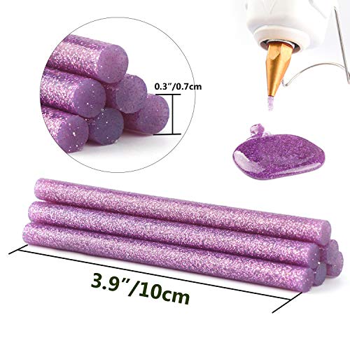 120PCS Glitter Colored Glue Sticks, Gartful Mini Size Melt Hot Glue Sticks 12 Colors for DIY, Art&Craft Projects, General Repair, Bonding, Diameter 0.28", Length 3.9"