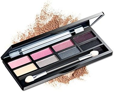 AMarkUp Pro 8 Colors Shimmer Eye Shadow Makeup Palette with Eyeshadow Cosmetic Brush Mirror (#02 Pink)