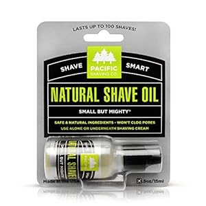 Pacific Shaving Company Natural Shaving Oil - Helps Eliminate Shaving Nicks, & Razor Burn, Soothes & Moisturizes Skin, Reduces Irritation, with Safe, Natural & Organic Ingredients, Made in USA, .5 oz