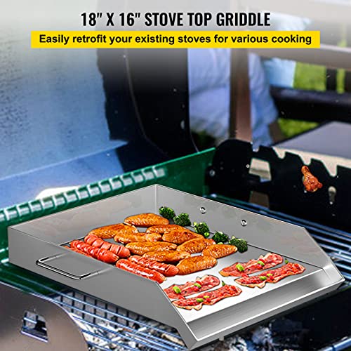 VEVOR Stainless Steel Griddle,18" X 16" Universal Flat Top Rectangular