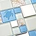 New Idea Tile Kitchen Bath Backsplash Accent Wall Decor TST Glass Metal Tile Marine Animals Icon Beach Style Inner Conch Sea Blue Mosaic Tiles TSTNB11 (1 Sample 6x6 Inches)