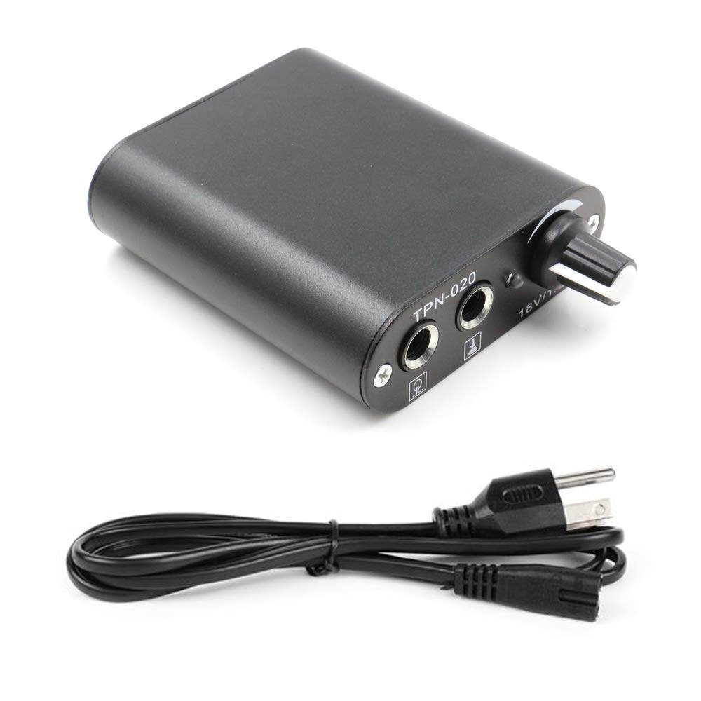 Sotica Tattoo Power Supply Genuine Min Motor Tattoo Power Supply Professional Black Shell iron Digital Dual Tattoo Machine Power Supply for Permanent Makeup Tattoo Supply Accessory